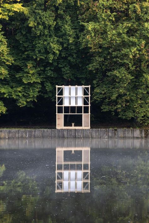 Grau Architects, Matej Hakár · Tea House Pavilion · Divisare Square Floor Plans, Wooden Pavilion, Henning Larsen, Traditional Japanese Architecture, Japanese Tea House, Japanese Interiors, Pavilion Design, The Pavilion, Water Reservoir