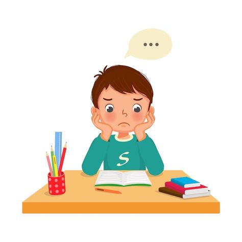 Study Images Cartoon, Anime Doing Homework, Doing Homework, Student Studying Cartoon, Messy Desk Illustration, Homework Clipart, Homework Stressful, Man Hug, Lazy Boy