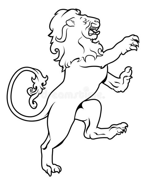 Heraldic coat of arms lion. Illustration of a heraldic lion on its hind legs, li #Sponsored , #ADVERTISEMENT, #sponsored, #arms, #Heraldic, #legs, #lion Family Crest Symbols, Heraldic Lion, Lion Zodiac, Lion Vector, Lion Illustration, Disney Drawings Sketches, Leo Lion, Paw Tattoo, Clip Art Pictures