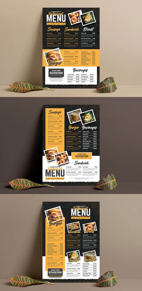 Black Food Menu Template PSD Fast Food Menu Design, Menu Design Ideas Templates, Menu Burger, Menu Sans Gluten, Burger Shop, Sausage Sandwiches, Food Menu Template, Fast Food Menu, Food Menu Design