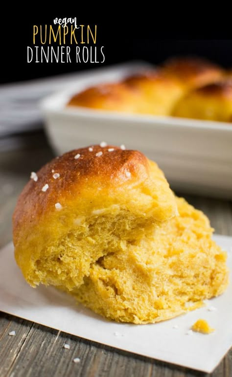 Pumpkin dinner roll pin for pinterest Butternut Squash Dinner, Vegan Rolls, Squash Dinner, Pumpkin Dinner Rolls, Vegan Dinner Rolls, Pumpkin Dinner, Thanksgiving Vegan, Pumpkin Rolls, Pumpkin Puree Recipes