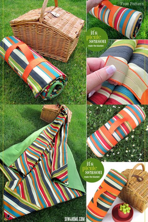 Picnic Kit Diy, Picnic Blankets Ideas, Diy Picnic Blanket Waterproof, Diy Beach Blanket, Outdoor Sewing Projects, Quilt Picnic Blanket, Quilted Picnic Blanket, Camping Sewing Projects, Beach Blanket Diy