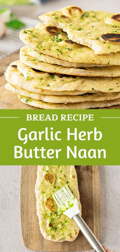 This is a classic recipe for naan, a yeasted flatbread that is incredibly delicious. It has garlic herb butter brushed while hot, so it seeps in, making it moist and irresistible. I urge you to try it! Easy Garlic Naan Bread, Best Garlic Naan Recipe, Naan Garlic, Easy Garlic Naan, Nan Bread, Quick Garlic Naan, Garlic Naan Recipe, Seasonal Recipes Fall, Naan Bread Recipe