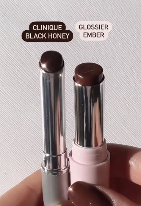 @skin.lumi love black honey but sometimes you need a little more 🤌🏼🤌🏼 you know? i picked up the @glossier ultralip in the shade ember and immediately noticed some similarities. i’m not saying one is a dupe for another, but more so like they’re siblings. black honey is a light wash of color while glossier has more pigment and shine to it. ✨ Ember Glossier, Glossier Ultra Lip Ember, Glossier Ember, Glossier Ultralip Ember, Black Honey Lip Gloss, Siblings Black, Whats In My Makeup Bag, Clinique Black Honey, Makeup Things