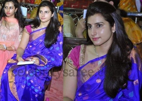 Brahmani Uppada Saree Modern Sarees, Simple Anarkali, Indian Celebrity, Blouse Designs Catalogue, Kota Silk Saree, South Indian Sarees, Modern Saree, Indian Saree Blouse, Celebrity Jewelry