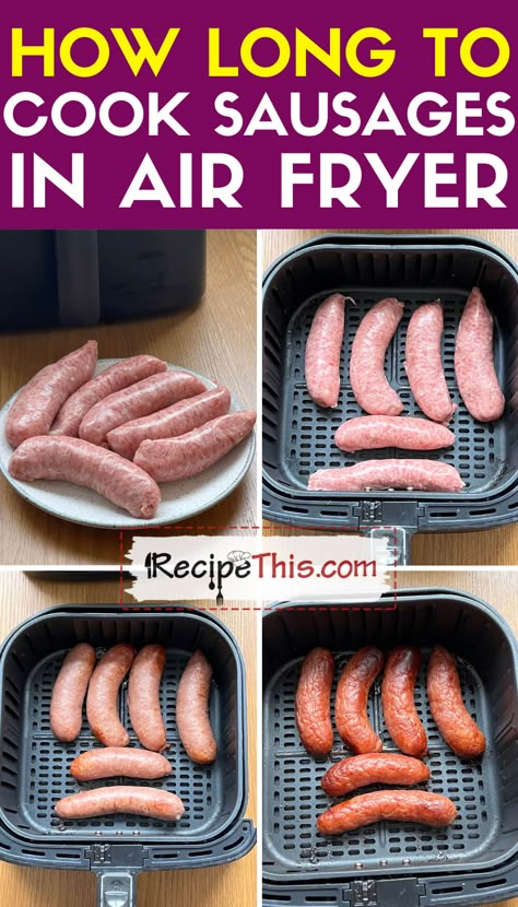 How Long To Cook Sausage In Air Fryer Cooking Sausage In Air Fryer, Air Fry Sausage Links, Cook Sausage In Air Fryer, Air Fry Sausage, Sausage Air Fryer, Sausage In Air Fryer, Airfry Recipes, Air Fryer Sausage, Fry Food