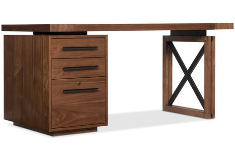 Desk With File Cabinet, Minimalist Wood Furniture, Desk Base, Belfort Furniture, Cabinet Base, File Cabinet Desk, Swivel Chair Desk, Desk Wood, Small Entryways