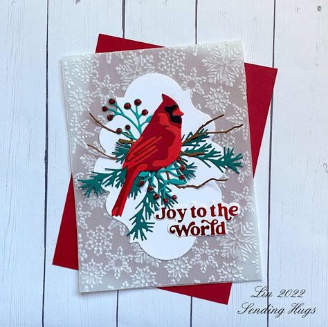 Flowers With Markers, Cardinal Christmas Cards, Sending Love And Hugs, Christmas Jpg, Cardinal Cards, Toile Christmas, Jennifer Mcguire Cards, Love And Hugs, Snowflake Tree