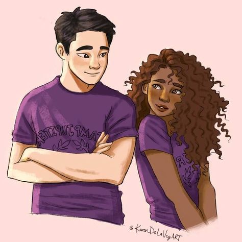 Hazel And Frank, Percy Jackson Fanart, Percy Jackson Drawings, Zio Rick, Hazel Levesque, Percy Jackson Ships, Rick Riordan Series, Frank Zhang, Interracial Marriage