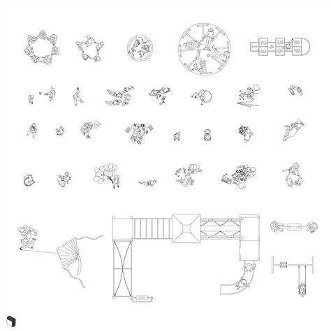 Playground Top View, Playground Design Plan, People Top View, Playgrounds Architecture, Child Plan, Plans Architecture, Architecture People, Children Park, Architecture Design Drawing