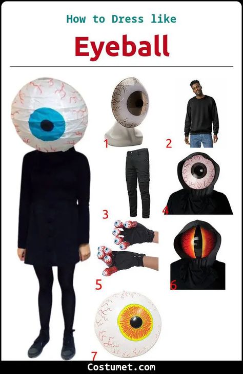 Eyeball Costume Eyeball Costume Diy, Giant Eyeball Costume, Scary Eyeballs Halloween, Eyeball Costume, Diy Eyeballs Halloween, Eye Balls Halloween, Fake Eyeballs Halloween, Giant Eyeball, Googley Eyes