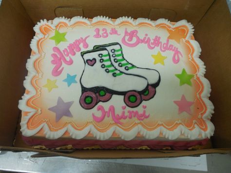 Calumet Bakery Roller Skates Drawing Roller Skating Sheet Cake, Roller Skate Theme Cake, Skates Drawing, Calumet Bakery, Skate Cake, Roller Skate Cake, Roller Skate Party, Roller Skate Birthday Party, Skate Birthday Party