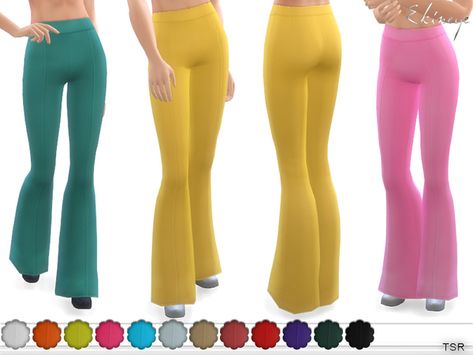 sims 4 cc // custom content clothing // the sims resource // ekinege's High-Waist Flare-Leg Pants // palazzo pants The Sims 4 Flared Pants, Wide Leg Pants Sims 4 Cc, Sims 4 Cc Flared Pants, Sims 4 Maxis Match Bottoms, Sims 4 Cc Flare Pants, Sims 4 Yoga Pants Cc, Sims 4 Flared Pants, Sims 4 Wide Leg Pants, Flared Leggings Sims 4 Cc