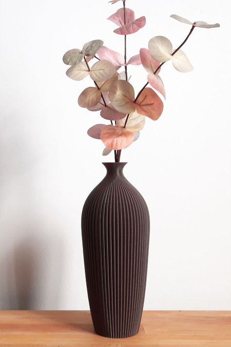 Modern Vase Design, Unique Flower Pots, Modern Table Decor, Dried Flower Vase, Unique Vase, Vase Modern, Creative Tables, Geometric Vases, 3d Printer Projects