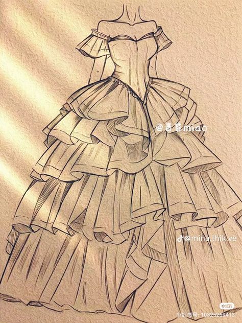 Dress Anatomy Reference, Outfits Drawings Sketches, How To Draw Gowns Step By Step, Body Sketches Pose Drawing Reference, Art Drawings Sketches Dress, Anime Dresses Drawing, Princess Dress Ideas Drawing, Dress Inspo Drawing, Female Dress Drawing