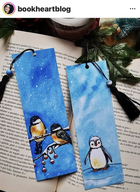 Christmas Bookmarks, Drawing Lessons For Kids, Creative Bookmarks, Watercolor Birthday Cards, Bookmark Craft, Watercolor Bookmarks, Watercolor Birthday, Cute Bookmarks, Christmas Card Art