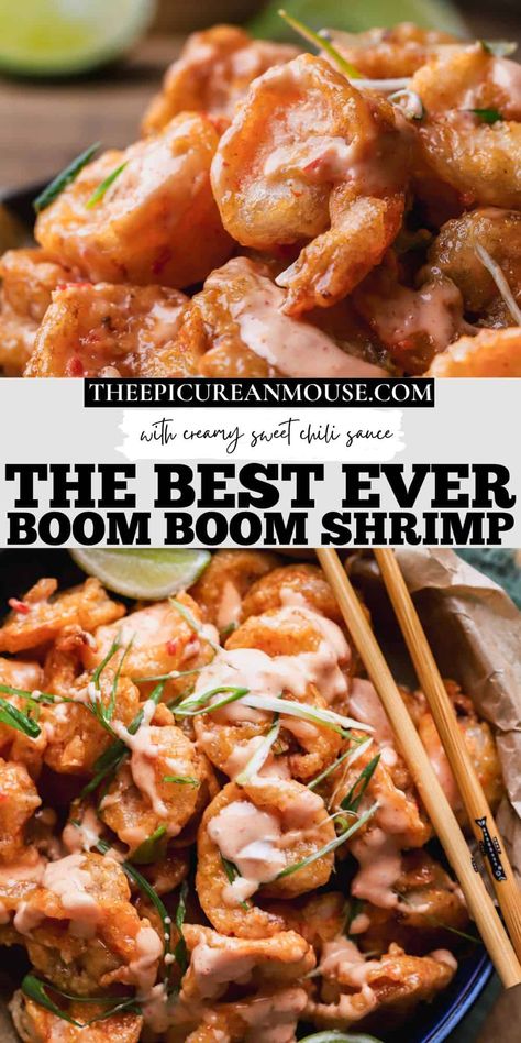 Spice up your dinner with this Irresistible Boom Boom Shrimp Recipe. Crispy, succulent shrimp tossed in a bold and flavorful sauce that's guaranteed to make your taste bud's dance. Perfect for gatherings or as a crowd-pleasing appetizer, these shrimp deliver an explosion of flavors with every bite. Say hello to your new favorite party dish! Boom Boom Shrimp, Spicy Salmon Sushi, Bang Bang Shrimp Recipe, Sweet And Spicy Shrimp, Coffee Cake Recipes Easy, Crowd Pleasing Appetizers, Spicy Salmon, Party Dishes, Asian Inspired Recipes