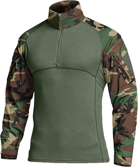 Amazon.com: CQR Men's Combat Shirt Tactical 1/4 Zip Long Sleeve Military BDU Shirts Camo EDC Top with Pockets, Tac Chill Soil Green, X-Large: Clothing, Shoes & Jewelry Combat Shirt, 1/4 Zip, Shoes Jewelry, Soil, Printed Shirts, Camo, Fashion Branding, Long Sleeve, Green