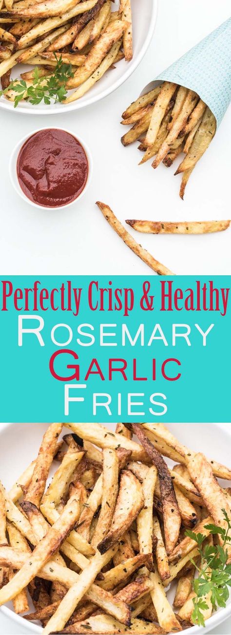 Rosemary Garlic French Fries, Rosemary French Fries, Garlic French Fries, Clean Eating Vegetarian Recipes, Clean Eating Vegetarian, French Fries Recipe, Rosemary Garlic, Easy Clean Eating, Fries Recipe