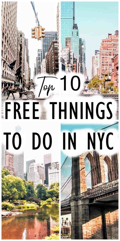 Although it is one of the most expensive cities in the world, New York also offers things to do 100% for free. So, no matter how small is your travel budget for a few days here, your vacation can be as successful as possible with these top 10 free things to do in New York. #newyork #newyorkonabudget #freethingsnewyork #newyorktop10 #newyorktravelguide #nyc #manhattan #usa | 10 free things to do in nyc | cheap things new york | new york travel guide 10 Days In New York, One Day In Nyc, Top Things To Do In Nyc, New York To Do List, Free Things To Do In Nyc, Nyc To Do, Things To Do In Nyc, Things To Do In New York, New York City Christmas