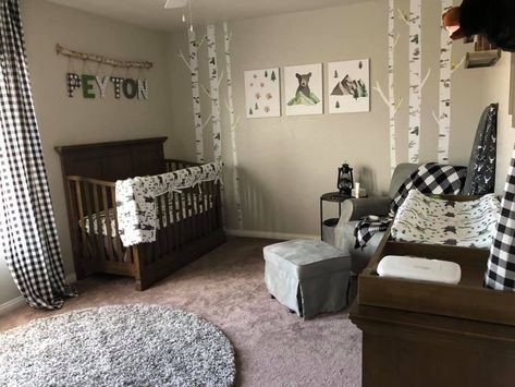 Little Man Cave Nursery, Man Cave Nursery, Jax Taylor, Baby Bear Nursery, Nursery Ideas Boy, Plaid Nursery, Pet Regression, Baby Boy Room Nursery, Bear Nursery