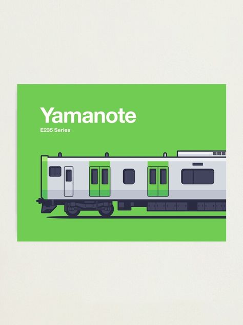 Iconic green Yamanote line train from Tokyo, much loved and used by millions of commuters Train Map Design, Train Poster Design, Train Map Illustration, Train Station Graphic Design, Local Train Illustration, Japan Train, Rail Train, Book Bar, Printing Press