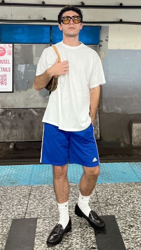 Summer Man Outfits, Adidas Shorts Outfit Men, Dad Style Outfits, Summer Fits Men 2024, Adidas Shorts Outfit Summer, Summer Outfits 2024 Men, Dad Style Aesthetic, Shorts Men’s Outfits, Men’s Summer Outfit