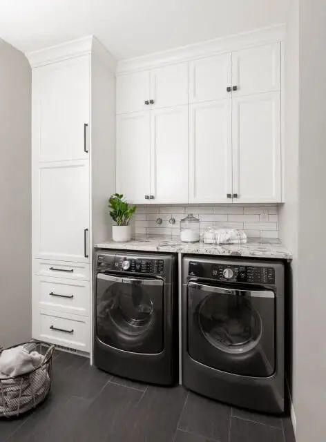 Trends decorating laundry room Laundry Room With Deep Freezer, Transitional Laundry Room, Laundry Room Tile, Dream Laundry Room, Laundry Room Flooring, Laundry Room Renovation, Modern Laundry Rooms, Laundry Room Remodel, Laundry Room Cabinets