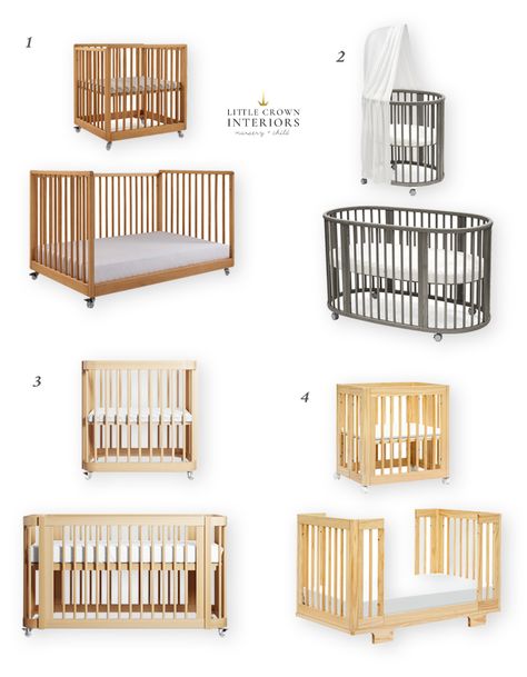 The Best Convertible Cribs for All Stages in Your Nursery - Little Crown Interiors Low Toddler Bed, Convertible Cribs, Full Daybed, Nursery Interior Design, Nursery Interior, Wood Crib, Junior Bed, Small Nurseries, Big Beds