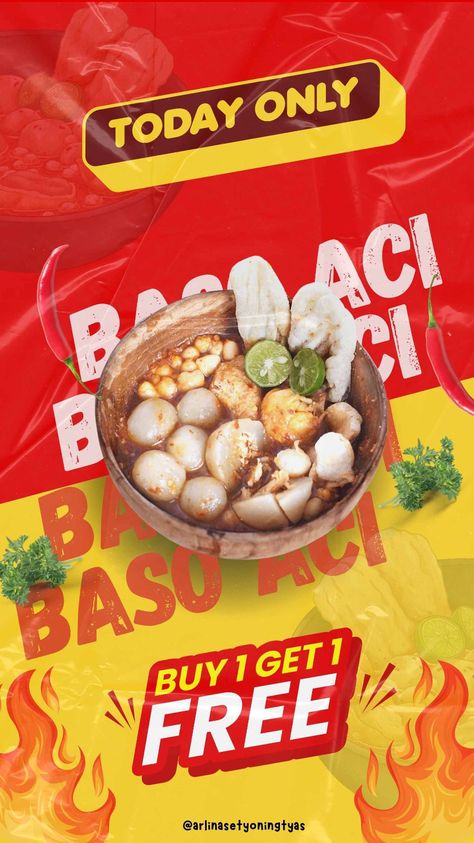 Creative Food Ads Design, Desain Iklan Makanan Kreatif, Ide Usaha Kuliner, Iklan Produk Makanan, Baso Aci Food Ads Design, Ads Design, Food Ads, Creative Food, Emphasis, Lettering Alphabet, Poster Design, Alphabet, Collage