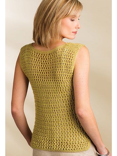 Indus Tank Top Knit Pattern Annie's Crochet, Womens Knitting Patterns, Creative Knitting, Crochet Poncho Patterns, Crochet Tops Free Patterns, Lace Sleeveless Top, Flattering Tops, Knitting Magazine, Sport Weight Yarn