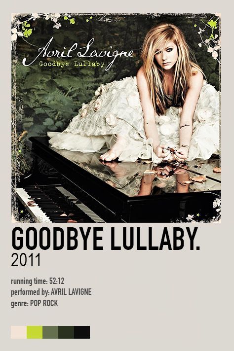 Minimalistic Music Poster, Album Covers For Wall, Posters For Print, Avril Lavigne Aesthetic, Avril Lavigne Let Go, Am Album, Avril Lavigne Goodbye Lullaby, Goodbye Lullaby, Polaroid Album