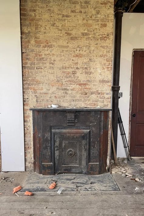 Vintage Cast Iron Fireplace Restoration: Quick and Easy - Fireplace Restoration, Coal Burning Fireplace, Coal Fireplace, Hearth Pad, Cast Iron Fireplace Insert, Fireplace Room, Metal Fireplace, Cast Iron Cleaning, Stove Heater