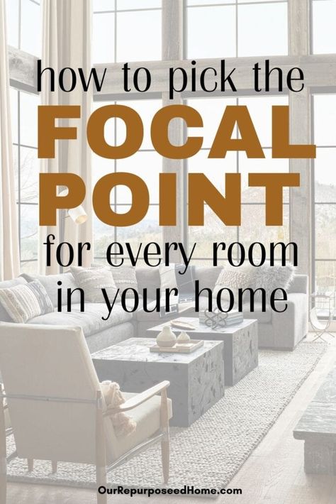 Transform your home with focal points! Dive into our comprehensive guide on finding the focal point in every room. Decorate like a pro! #HomeDecor #FocalPointTips Furniture For Bay Window Living Room, Two Focal Points Living Room Layout, Window Focal Point Living Room, Large Wall Decor Living Room Vaulted Ceilings Big Windows, Wall Decor Between Two Windows Living Room, Focal Point Living Room, Living Room Focal Point, Living Room With Large Windows, Focal Point Wall