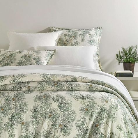 Amazon.com: Pine Cone Hill Vintage Pine Boughs Natural Duvet Cover, Full/Queen Size, Neutral/Green Floral Pattern : Home & Kitchen Pine Boughs, Pine Cone Hill, Natural Bedding, Green Duvet Covers, Full Duvet Cover, Bedding Duvet, Linen Duvet Covers, Digital Print Fabric, Pine Needles