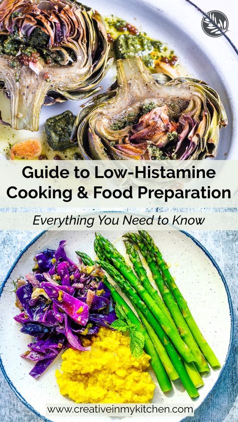 Are you on a journey to reduce your histamine load and feeling unsure about how to adjust your daily food preparation? I’ve been there too and, along the way, I’ve picked up a few helpful tips. In this guide, I’m sharing some basic strategies for cooking low-histamine meals and following a low-histamine diet. Easy Low Histamine Dinners, No Histamine Recipes, Mcas Diet Recipes, Easy Low Histamine Meals, Low Histamine Instant Pot Recipes, Low Histamine Recipes Breakfast, Low Histamine Meal Prep, Low Histamine Vegetarian Recipes, Anti Histamine Recipes