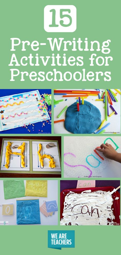 Pre-Writing Activities for Preschoolers - WeAreTeachers: Playdough letters, shaving cream writing, multi-sensory writing. We've got it all. Pre-k Writing, Writing Activities For Preschoolers, Fun Writing Activities, Prewriting Skills, Handwriting Activities, Pre Writing Activities, Preschool Fine Motor, Activities For Preschoolers, Preschool Writing