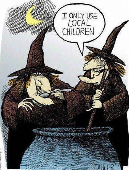 Even the witches are going local:  "I only use local children." Wojskowy Humor, Halloween Jokes, Trondheim, Theme Halloween, Samhain, Pics Art, Halloween Art, Halloween Witch, Holidays Halloween