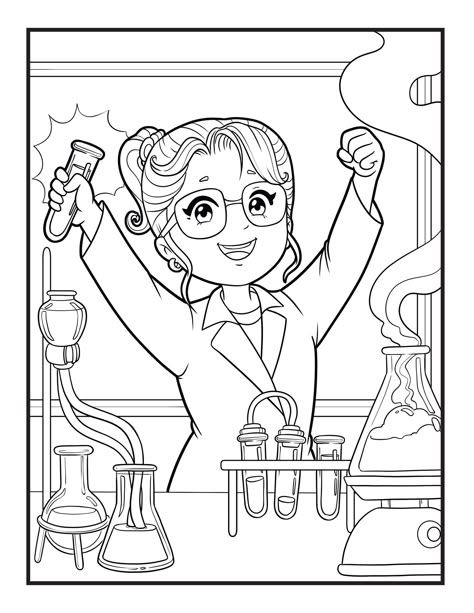 Science Drawing, Science Week, Kid Friendly Crafts, Medical Background, Community Helpers, Mad Scientist, Art Painting Acrylic, Coloring Sheets, Craft Gifts