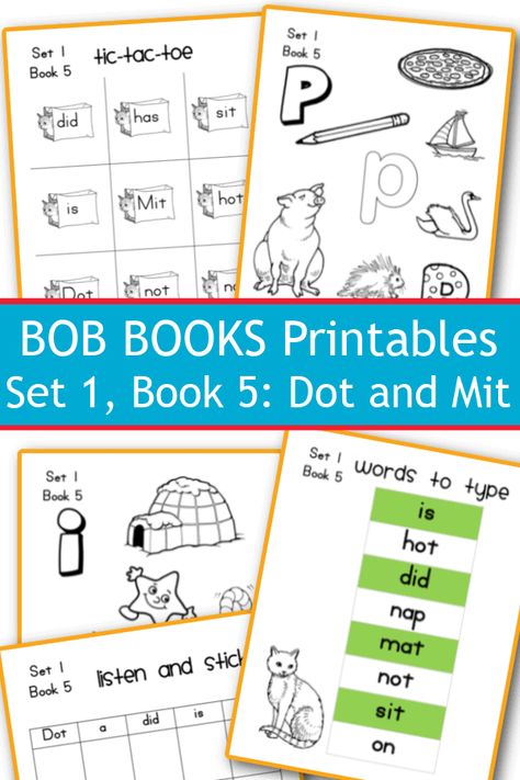 This is a set of printable activities for teachers and home educators who are using the BOB Books Set 1 to teach early readers. Bob Books Activities, Bob Books Set 1 Printables, Free Printable Decodable Books, Free Printable Readers For First Grade, Beginner Reader Books Free Printable, Bob Books Pre-reader Free Printable, Bob Books Set 1, Bob Books, Beginner Reader