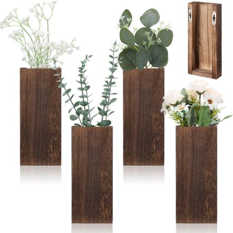 PRICES MAY VARY. Abundant Quantity and Appropriate Size: this set of wooden wall planters comes with 4 pieces; Each planter is about 9.5 x 3.4 x 1.4 inches/ 24 x 8.6 x 3.5 cm and has an inner planter space of about 2.8 inches/ 7 cm in diameter, providing ample storing space for your favorite plants; They are suitable for everyday use or special occasions like weddings, parties, holidays, birthdays, anniversaries, baby showers, housewarmings, Christmas, New Year, Easter, Mother's Day, Father's Da Wood Wall Planter, Plants Holder, Hanging Wall Vase, Wooden Sconces, Cube Shelf, Wall Planters Indoor, Hanging Wall Planters, Wall Mounted Planters, Wall Planters