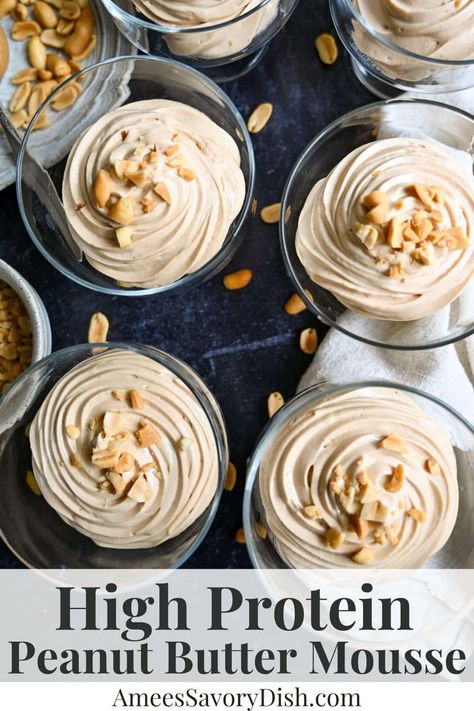 Peanut Butter Mousse with Greek Yogurt Peanut Butter Yogurt Cups, Peanut Butter And Greek Yogurt, Carb Replacements, Plain Greek Yogurt Recipes, Peanut Butter Greek Yogurt, Greek Yogurt Peanut Butter, Protein Mousse, High Protein Low Carb Snacks, High Protein Peanut Butter