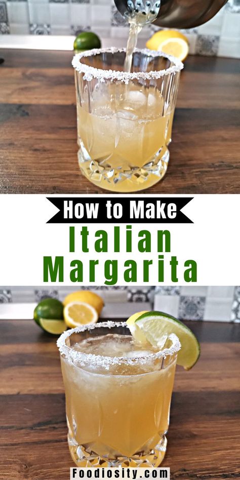 Italian Cocktail Recipes, Italian Margarita, Italian Cocktails, Yummy Alcoholic Drinks, Liquor Drinks, Classic Margarita, Margarita Cocktail, Boozy Drinks, Margarita Recipe