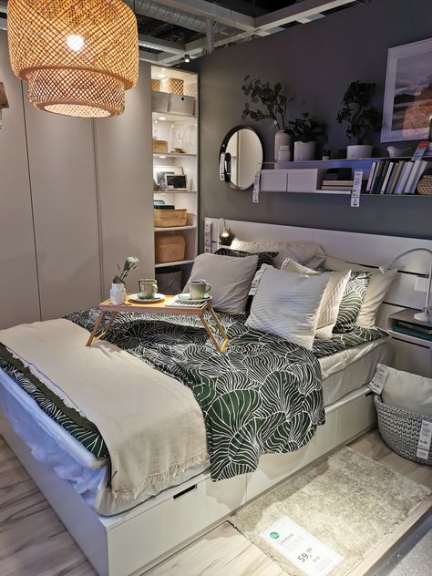 Ikea Showroom Bedroom, Ikea Showroom, Student Bedroom, Ikea Interior, Studio Bed, Cozy Room, Bedroom Storage, Storage System, Showroom