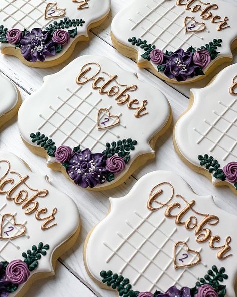 Wedding Date Cookies, Save The Date Cookies, Bridesmaid Cookies, Wedding Cookies Decorated, Wedding Shower Cookies, Engagement Cookies, Date Cookies, Shower Cookies, Baby Dedication