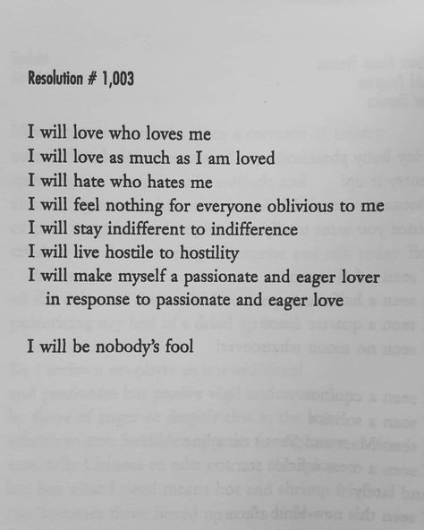 @poetryisnotaluxury on Instagram: “June Jordan Resolution # 1,003 I will love who loves me I will love as much as I am loved I will hate who hates me I will feel nothing…” June Jordan, Jordan Quotes, Feel Nothing, I Am Loved, Feeling Nothing, Poem Quotes, Poetry Quotes, Love Poems, Poets