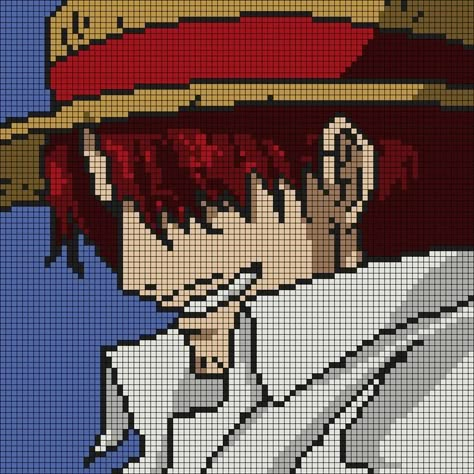 Zoro One Piece Alpha Pattern, Luffy Graph Pattern, Pixel Art Pattern One Piece, One Piece Cross Stitch Pattern, One Piece Pixel Art Grid, One Piece Alpha Pattern, One Piece Cross Stitch, One Piece Perler Beads, Alpha Patterns Anime