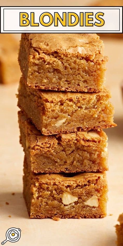 Blondies Savvy Bites, Best Blondies, Best Blondies Recipe, Blondies Recipe Easy, Blondie Recipe, White Chocolate Blondies, New Year's Desserts, Easiest Recipes, Bites Recipes