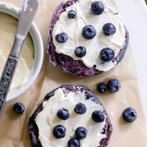 Blueberry Sourdough Bagels - Farmhouse on Boone Farmhouse On Boone Bagels, Sourdough Bagels Blueberry, Blueberry Sourdough Bagels, Sourdough Blueberry Bagels, Blueberry Bagel Recipe, Blueberry Sourdough, Blueberry Bagels, Sourdough Blueberry, Farmhouse On Boone