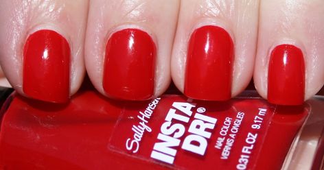 Sally Hansen Insta-Dri in ASAP Apple (2 coats) YOUR OWN, PERSONAL ALWAYS-ON SALON: INTRODUCING SALLY HANSEN’S NEWLY FORMULATED INSTA-... Style Uniform, Nails Pedicure, Nail Polish Collection, Girly Stuff, Sally Hansen, The Colour, Color Collection, Manicure And Pedicure, Girly Things